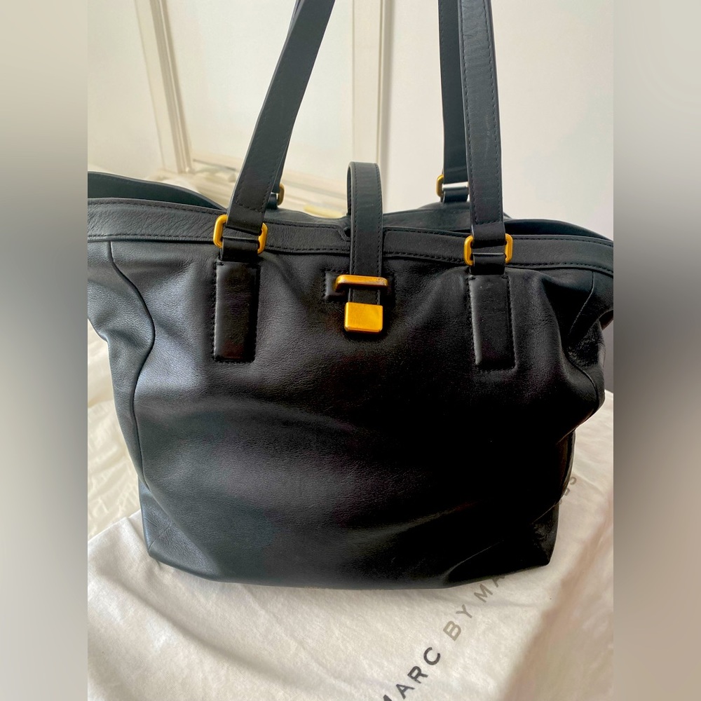 Marc by Marc Jacobs black leather tote bag large